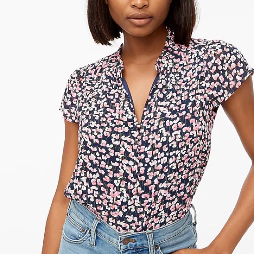 JCrew • Ruffleneck button-up shirt